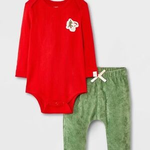 Little Snoopy Baby Peanuts Christmas 2-Piece Bodysuit and Pants Set 3-6M NEW